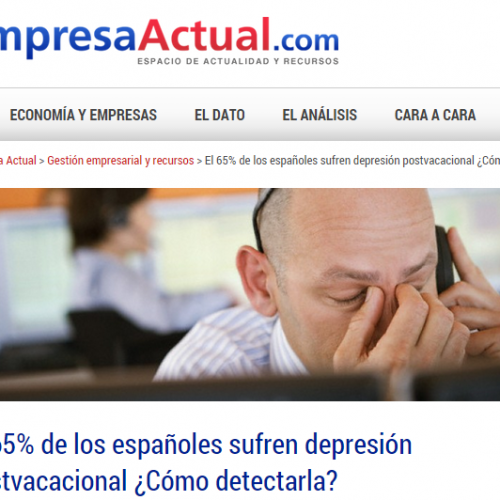 Reportaje Centrum en Empresa Actual: depresión postvacacional